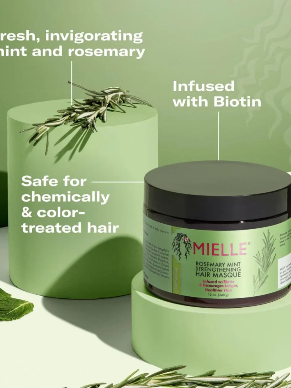 Mielle Mens Rosemary Mint Strengthening Hair Mask 12oz - NEW